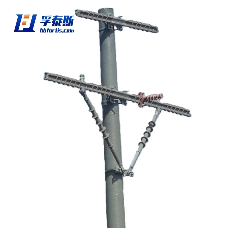 Fiberglass GFRP FRP power pole for chemical park coastal village mountainou area residential FT-POP