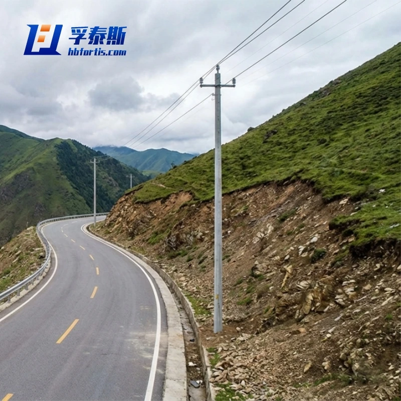 Fiberglass GFRP FRP power pole for chemical park coastal village mountainou area FT-POP1