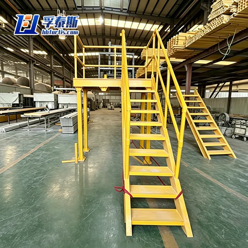 Fiberglass GFRP FRP Guardrail Staircase for Chemical manufacturing plant FT-GS1