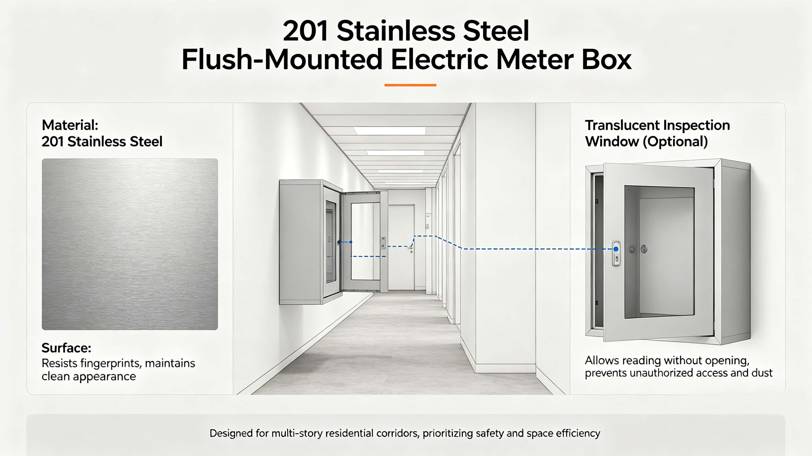 201 Stainless Steel Low Voltage Cable Distribution Box FT-EMC14 to China manufacturer