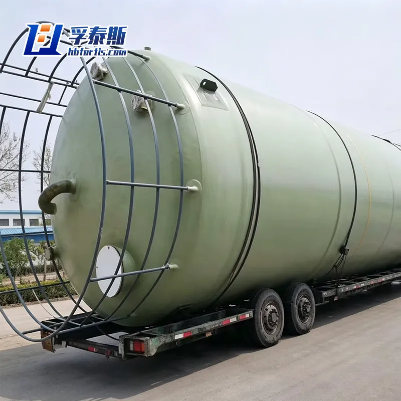 Fiberglass GFRP FRP Horizontal Storage Tank Corrosion-Resistant for Chemicals FT-HST10b