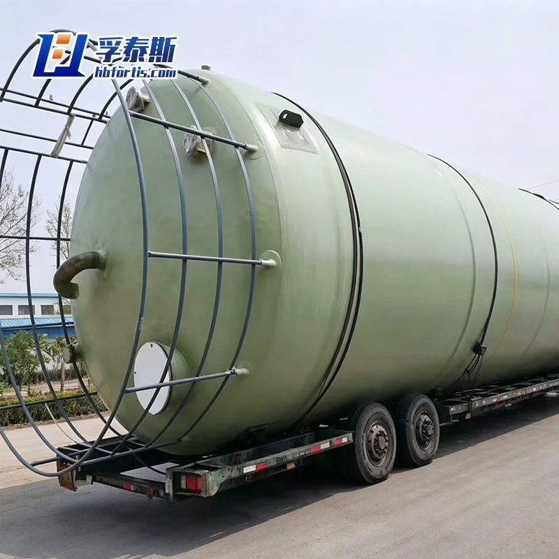 Fiberglass GFRP FRP Horizontal Storage Tank Corrosion-Resistant for Chemicals FT-HST10b