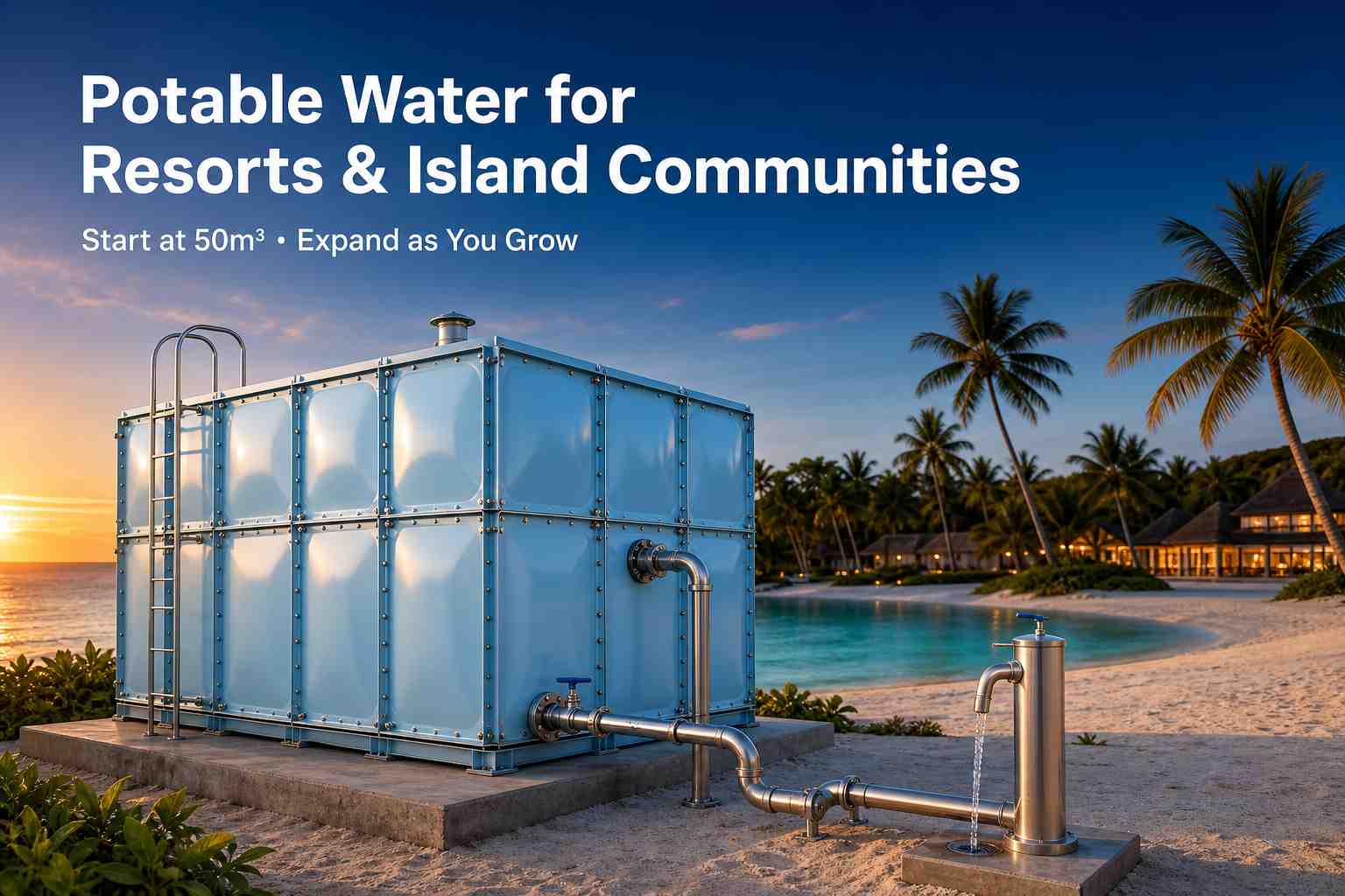 FRP Panel Water Tank Exporter | Potable & Fire Storage Solutions for Africa & SE Asia