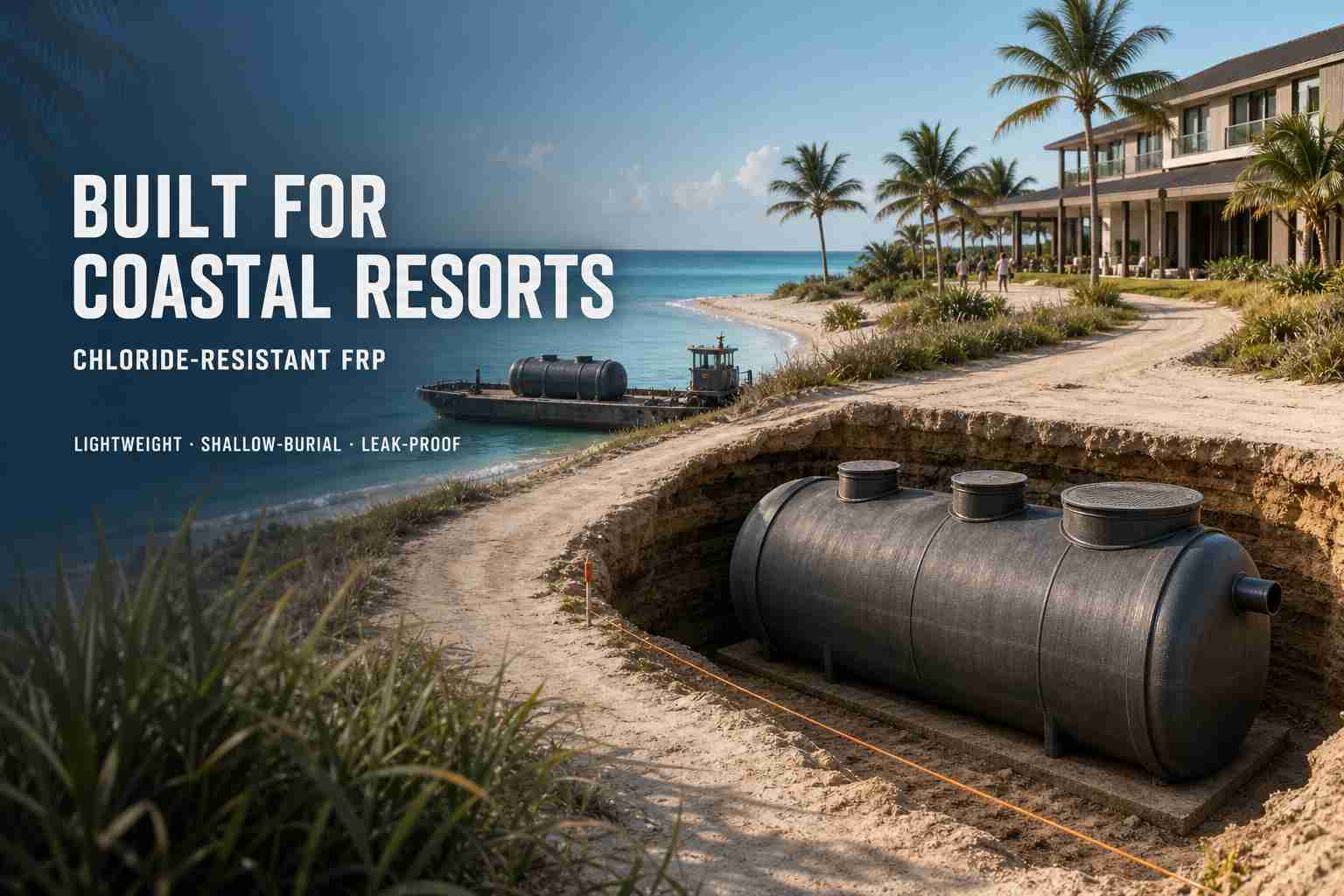 Factory Direct FRP Septic Tank Exporters | Bulk Supply for Resort & Residential Complexes