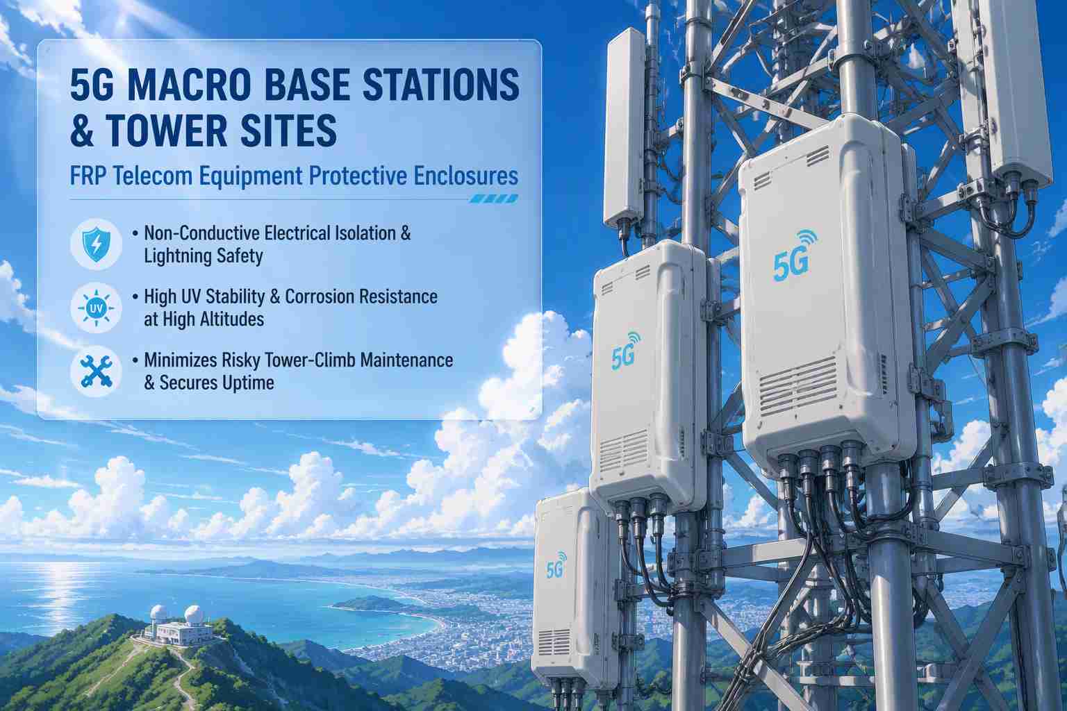 FRP Telecom Protective Cover for 5G Base Stations China Factory Direct Supplier